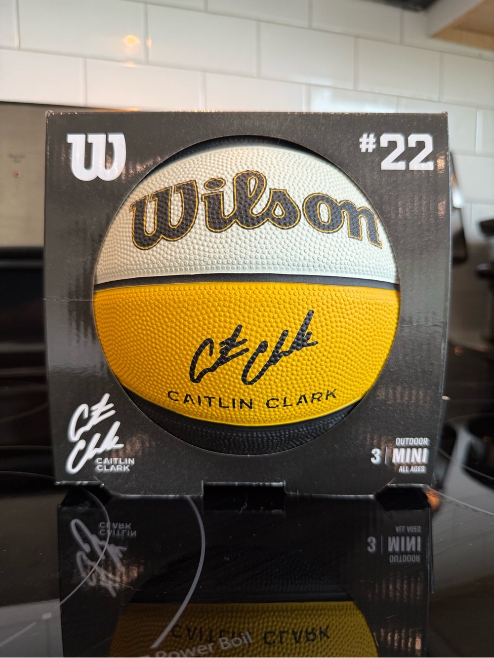 Caitlin Clark Wilson White/Yellow/Black Mini Basketball